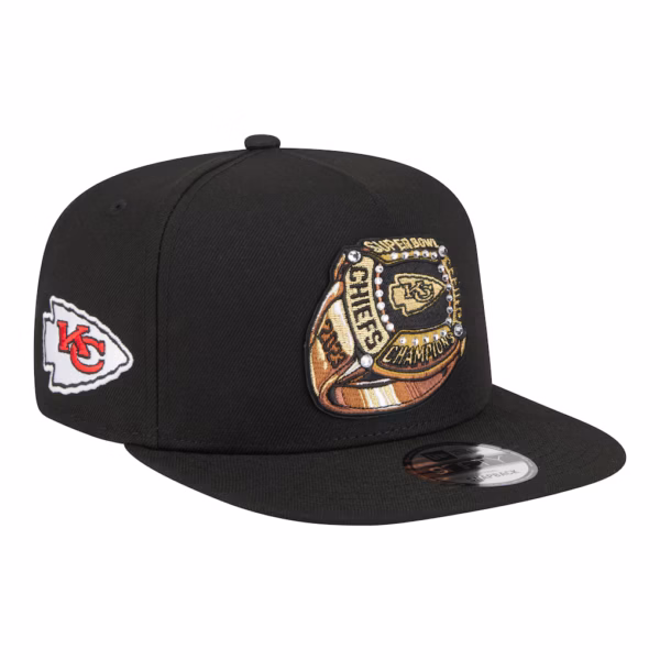 Kansas City Chiefs A-Frame Adjustable Hat - Black