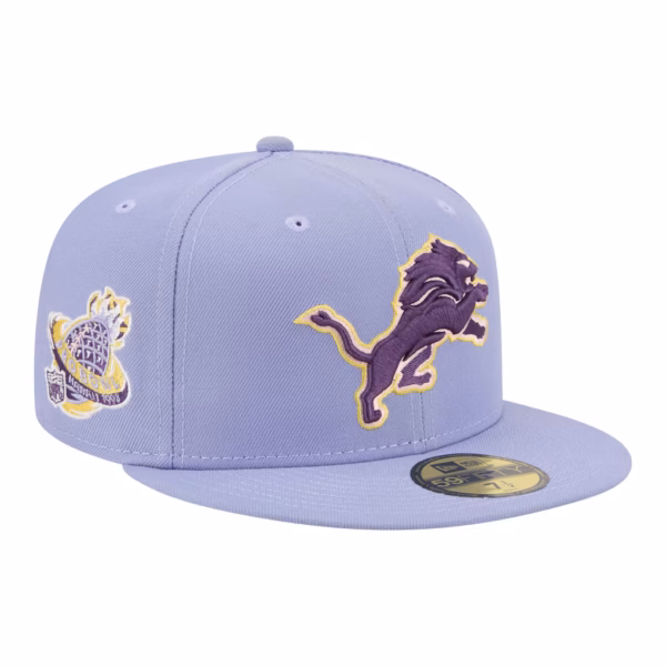 Detroit Lions Lavender Bloom Fitted Hat - Light Purple