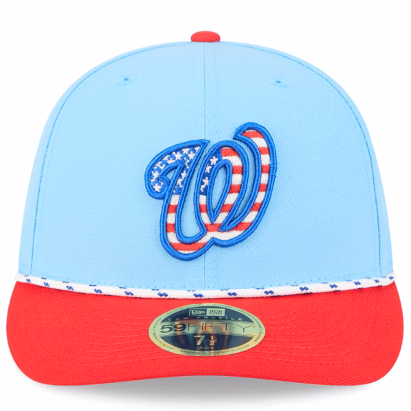 Washington Nationals New Era Fitted Hat - Light Blue/Red