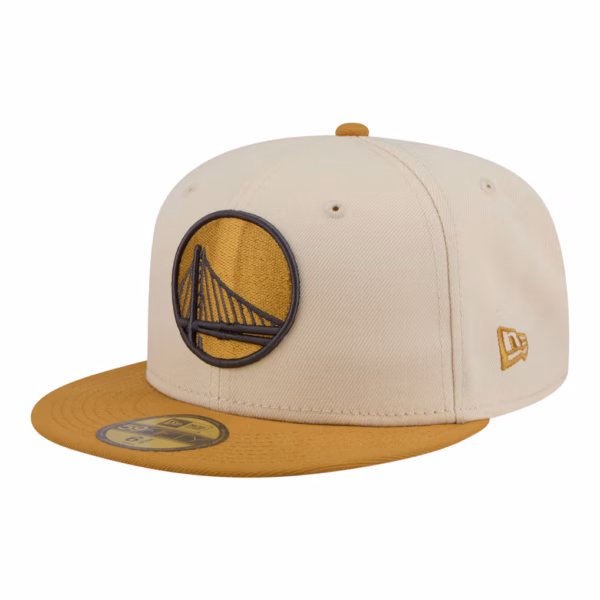 Golden State Warriors Fitted Hat - Cream/Tan