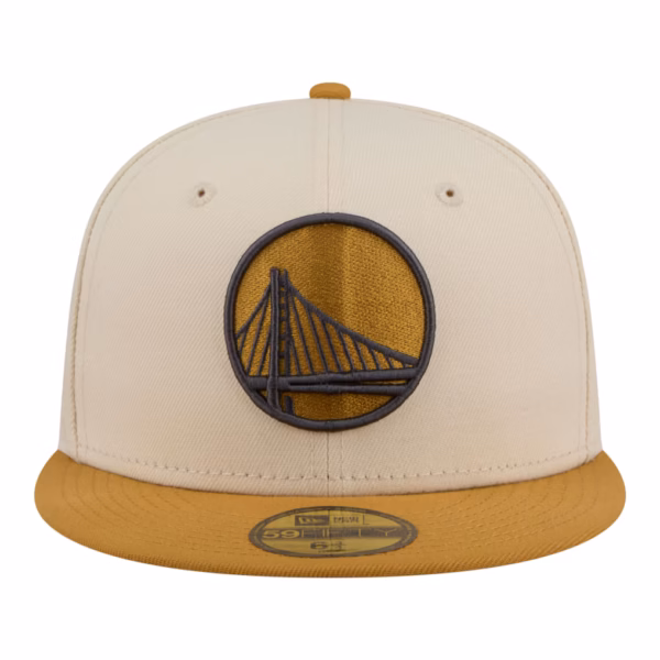 Golden State Warriors Fitted Hat - Cream/Tan